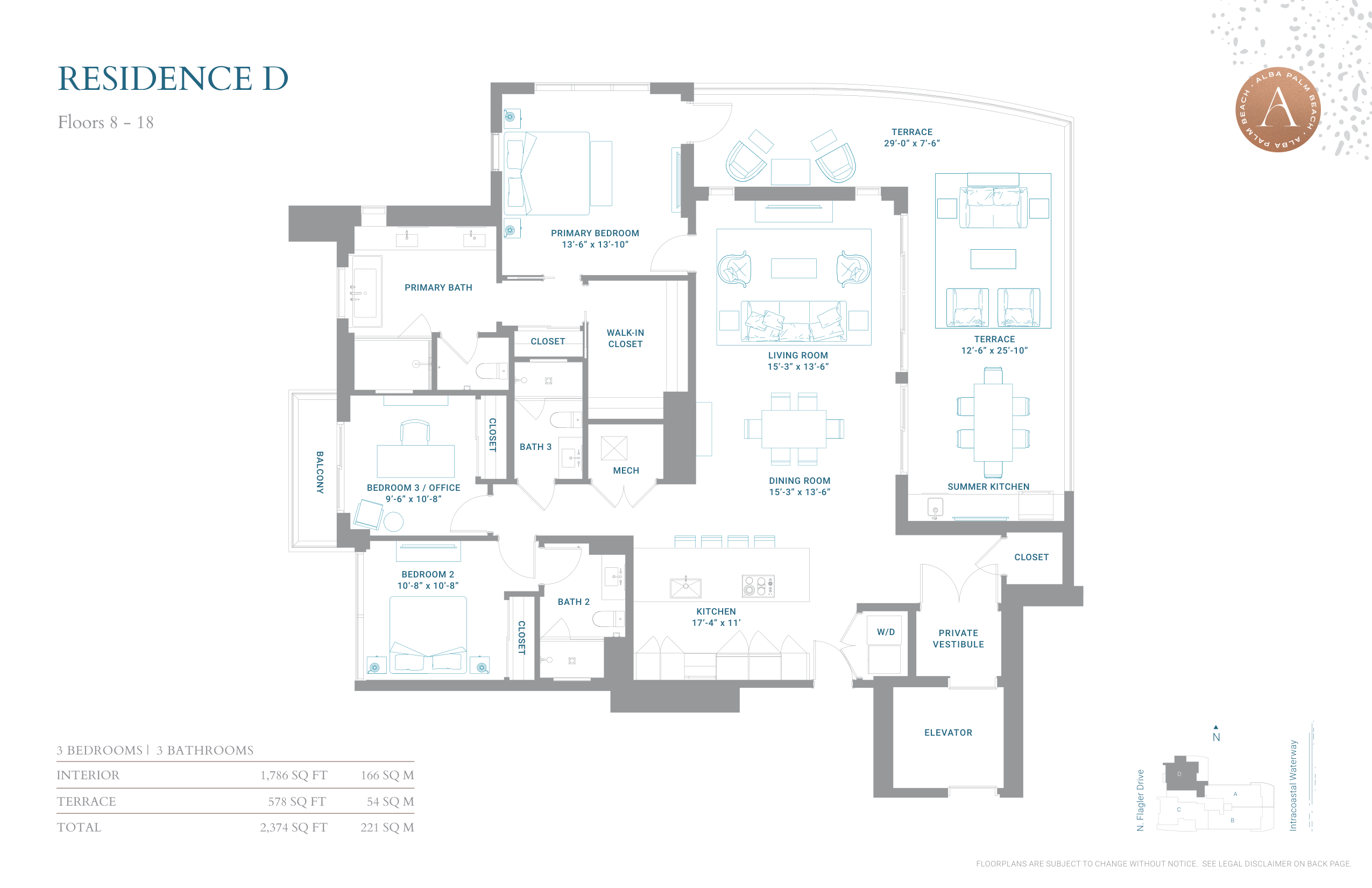 Alba Palm Beach — D-Line Floors 8-18