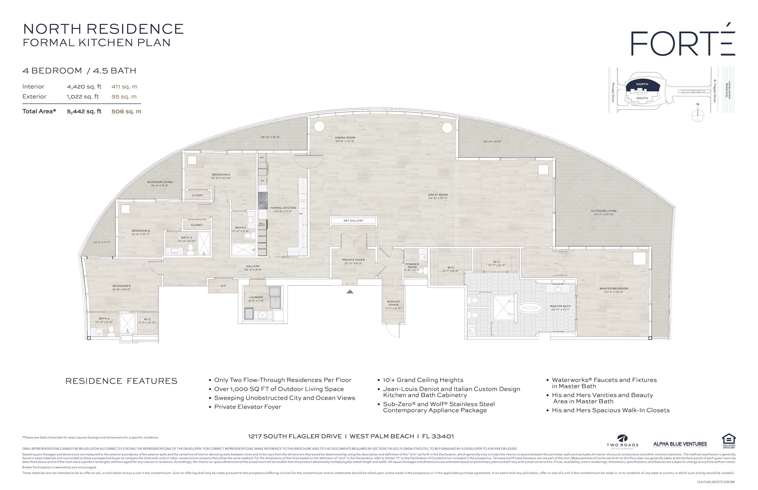 Forte on Flagler — Four-Bedroom Residences