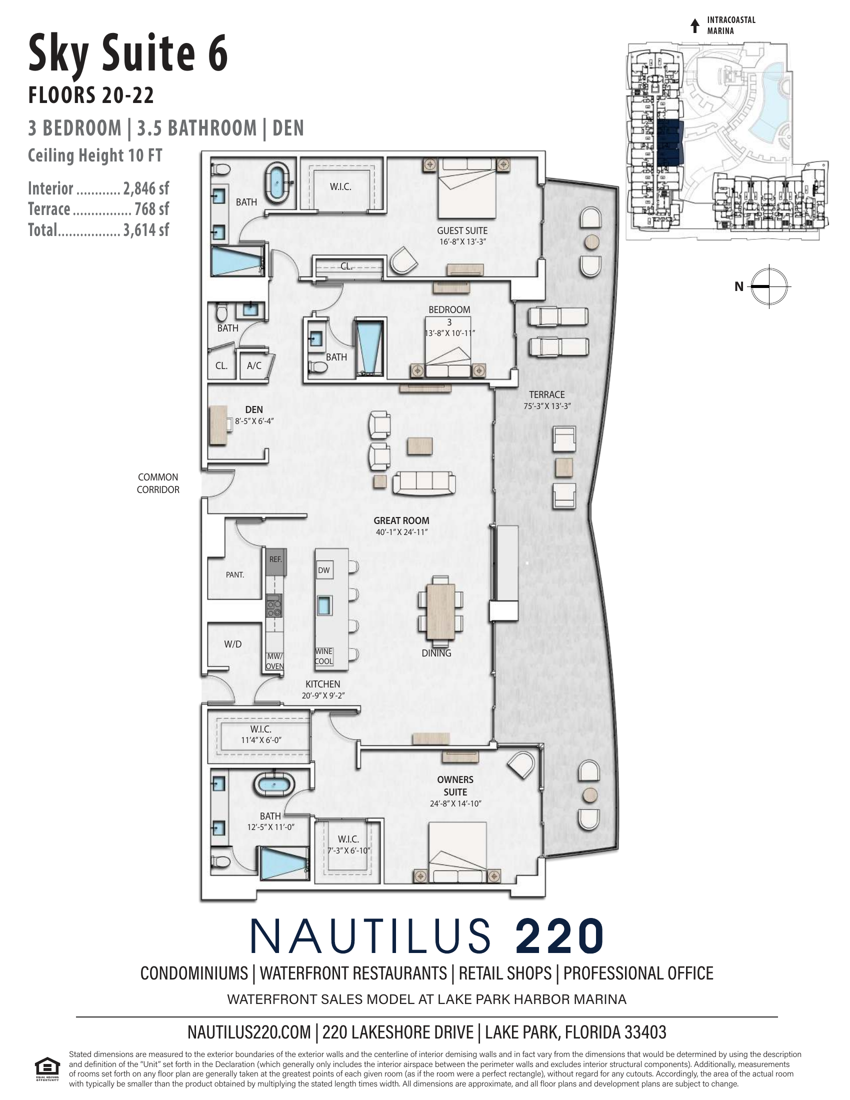 Nautilus 220 — Sky Suite 6 (3BR/3.5BA + Den)