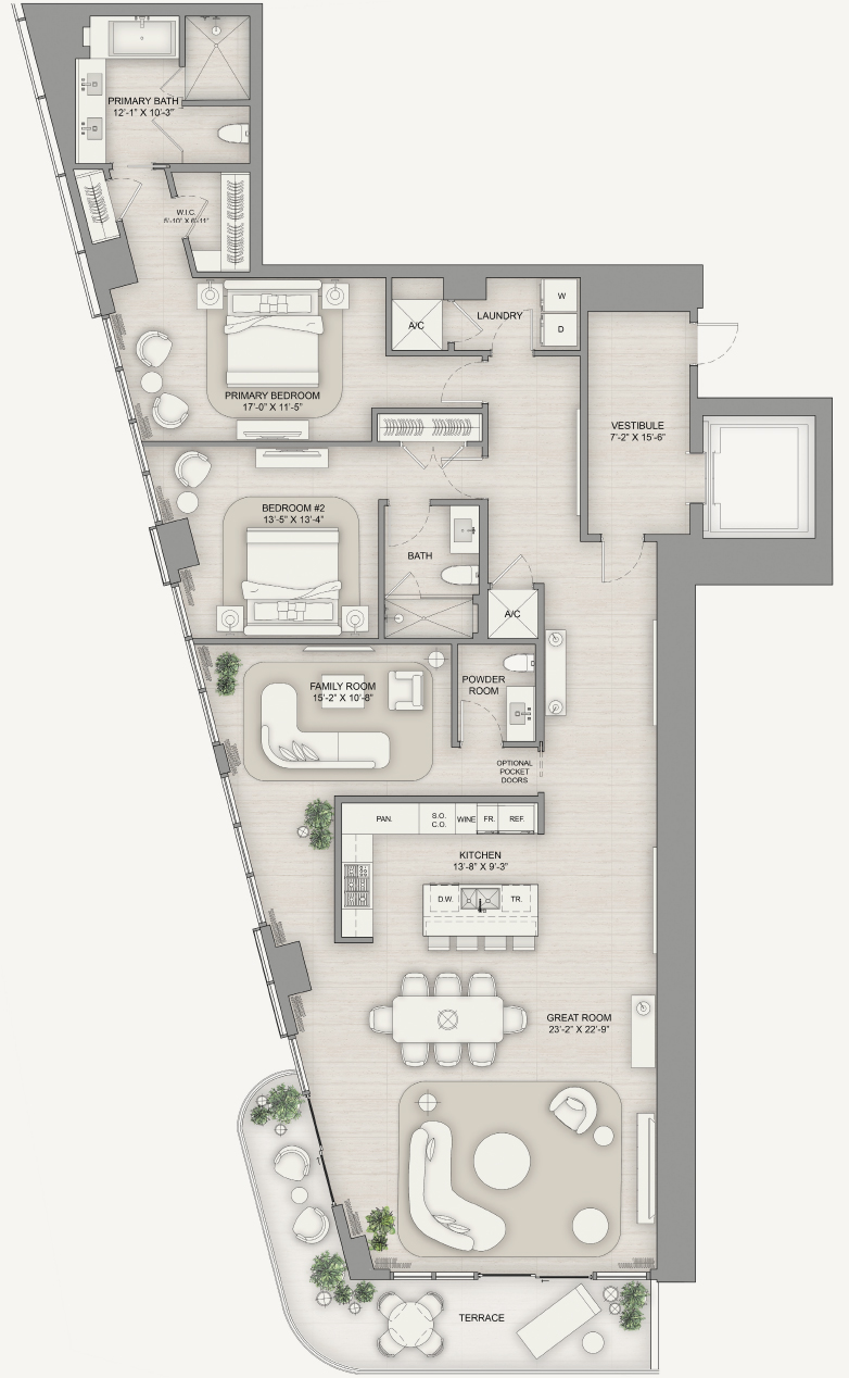 The Ritz-Carlton Residences, West Palm Beach — Lake Home Two- and Three-Bedroom Plans