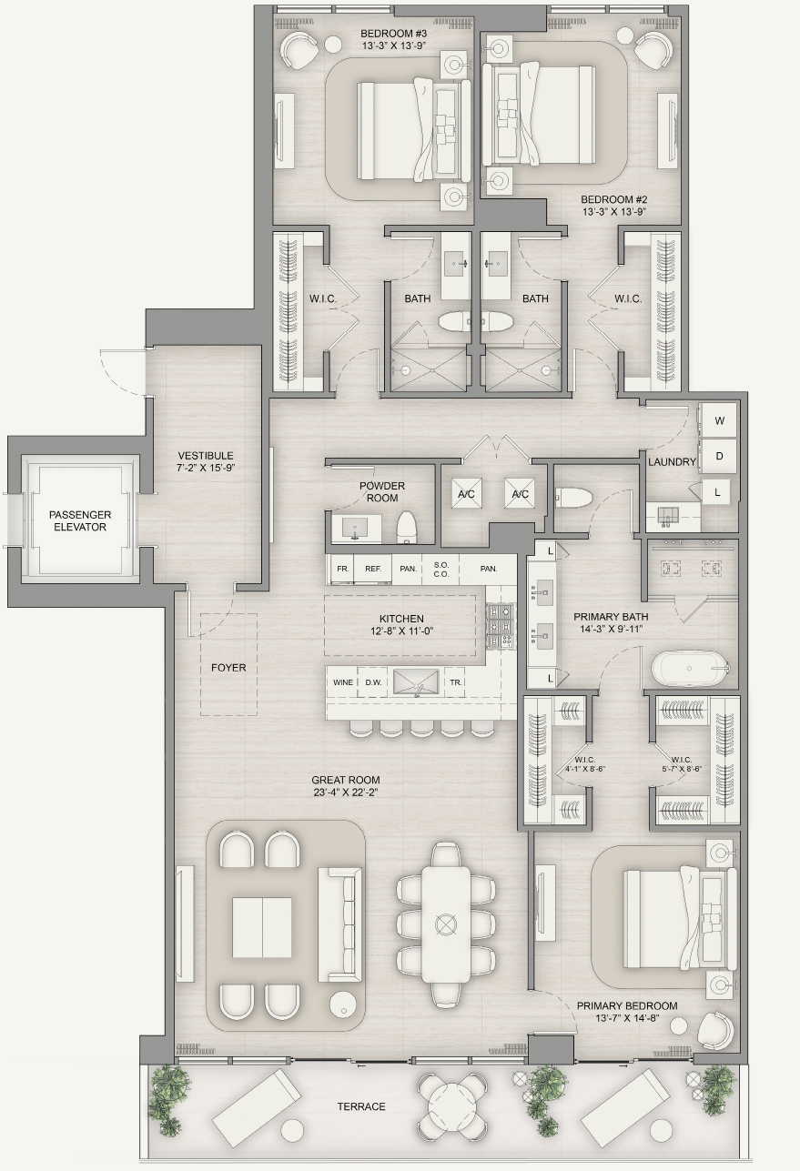 The Ritz-Carlton Residences, West Palm Beach — Three-Bedroom Tower Residences