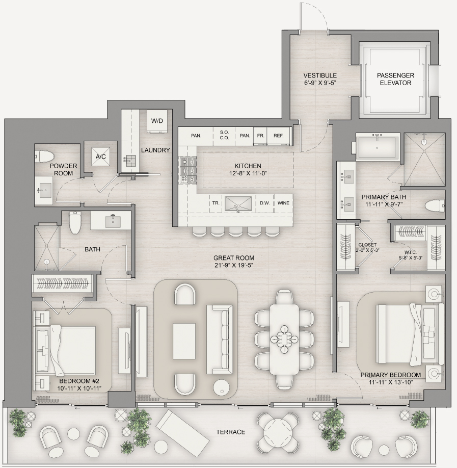 The Ritz-Carlton Residences, West Palm Beach — Two-Bedroom Tower Residences