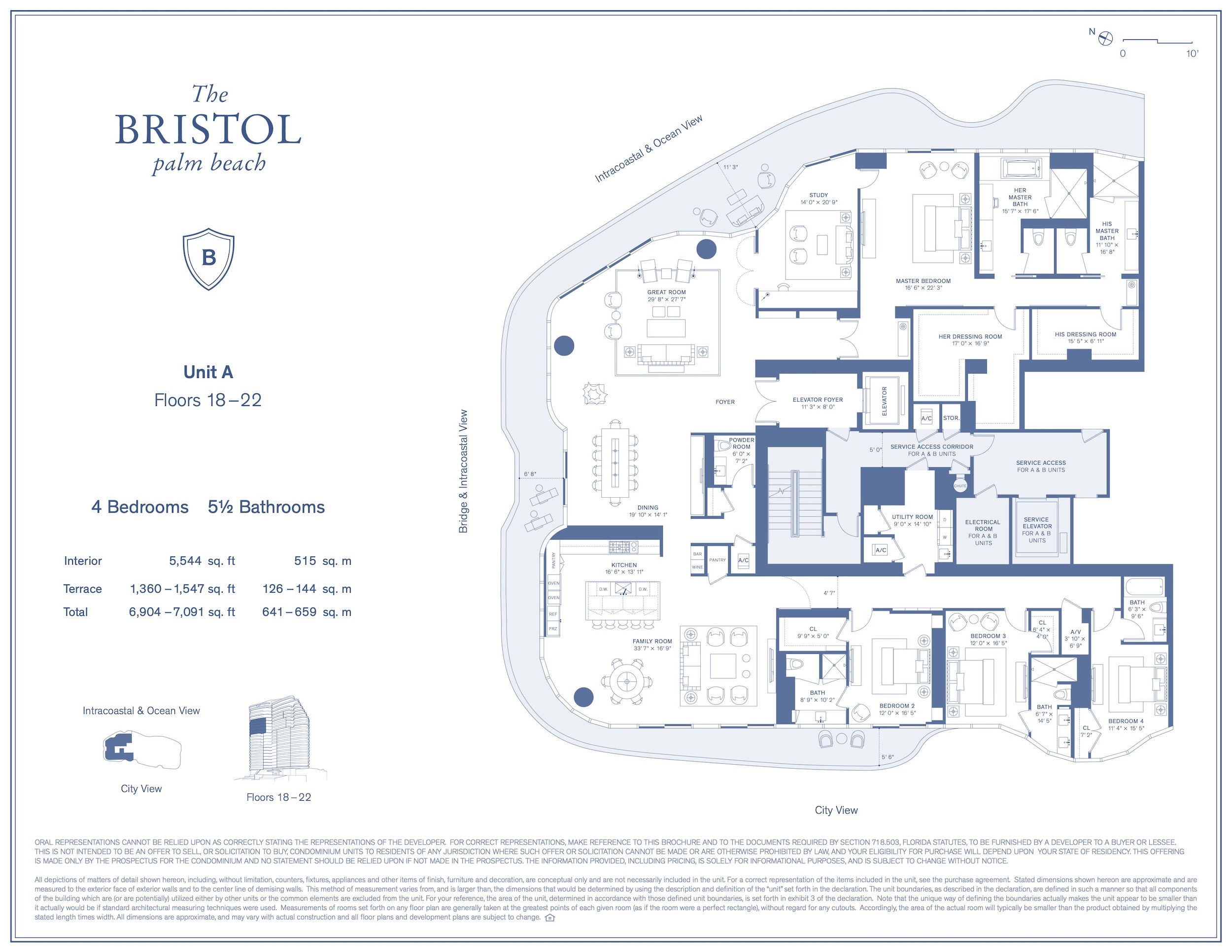 The Bristol — Unit A – Floors 18–22