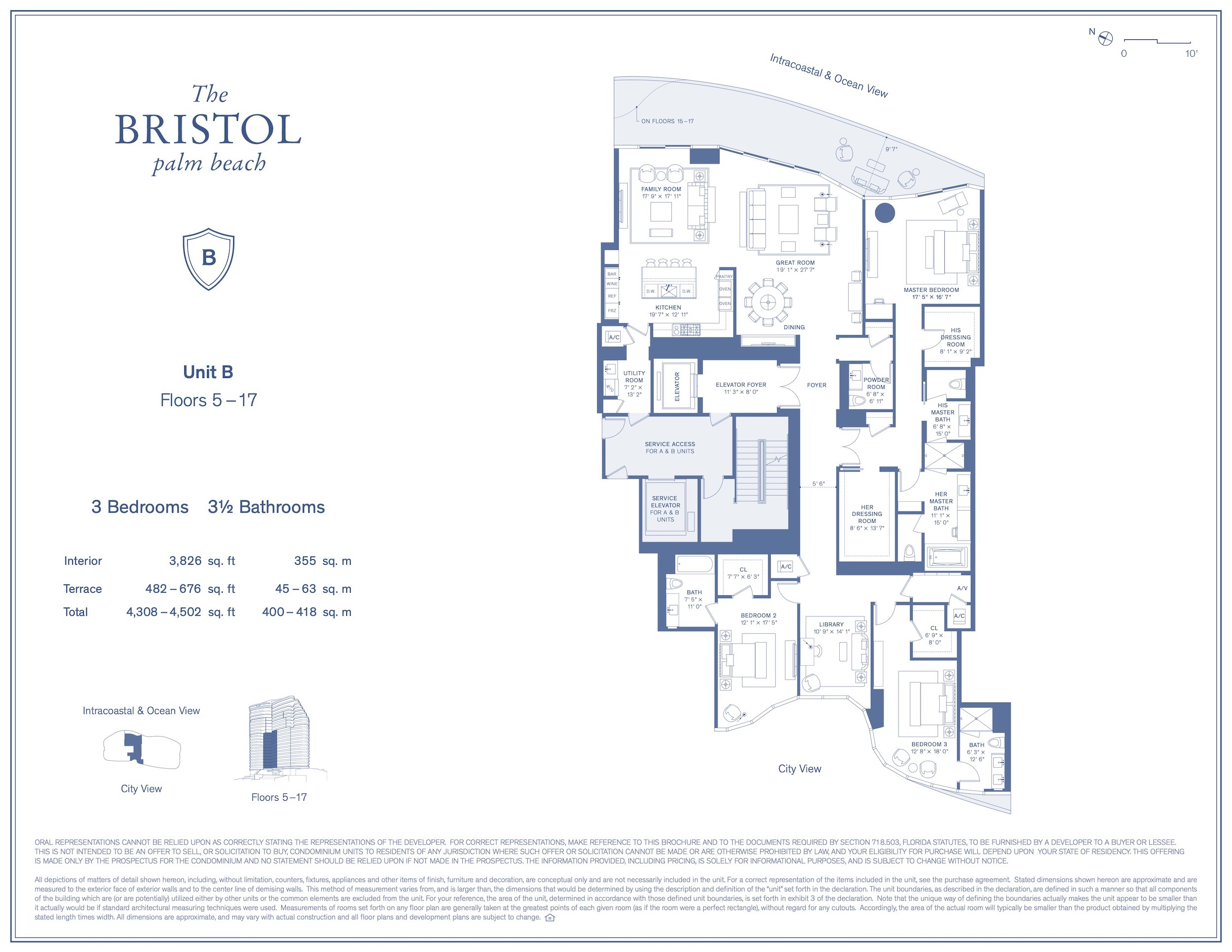 The Bristol — Unit B – Floors 5–17