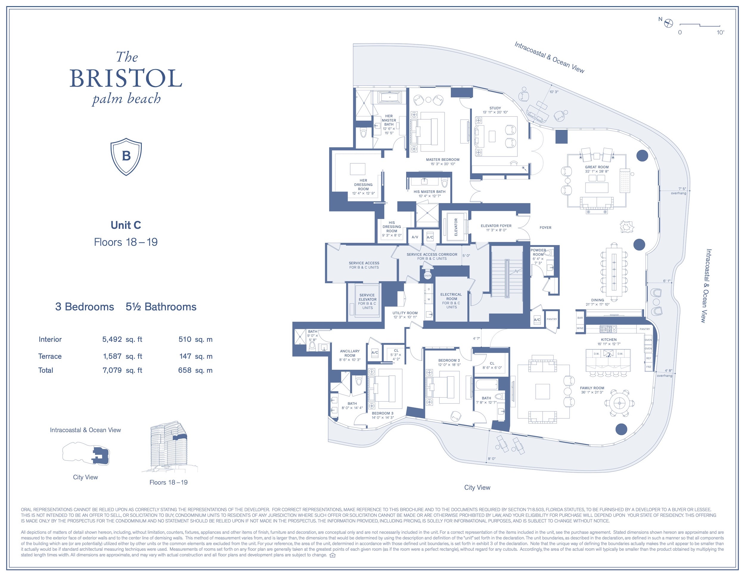 The Bristol — Unit C – Floors 18–19
