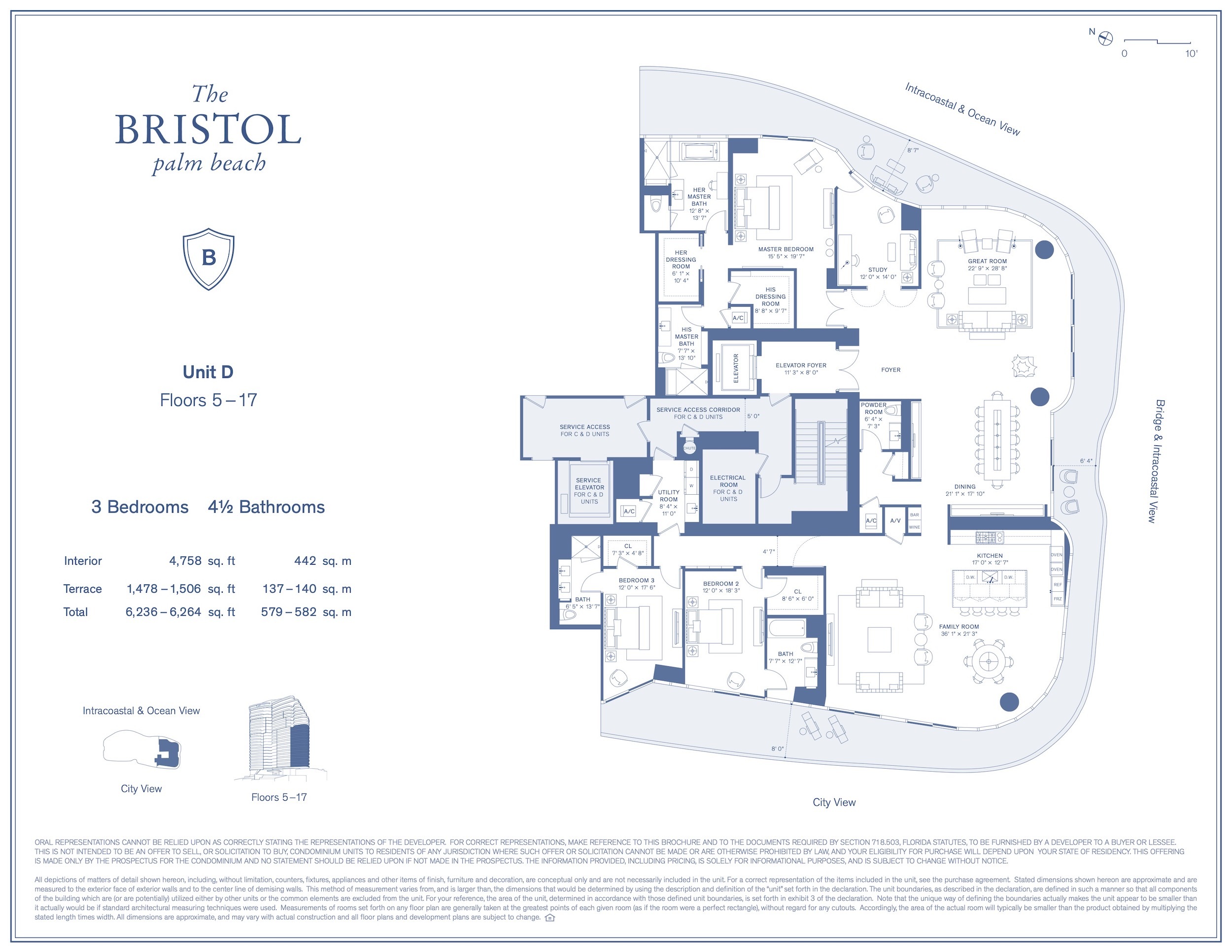 The Bristol — Unit D – Floors 5–17